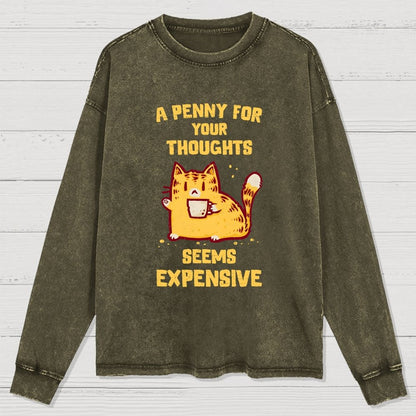 A Penny Seems Expensive Washed Long Sleeve Tee