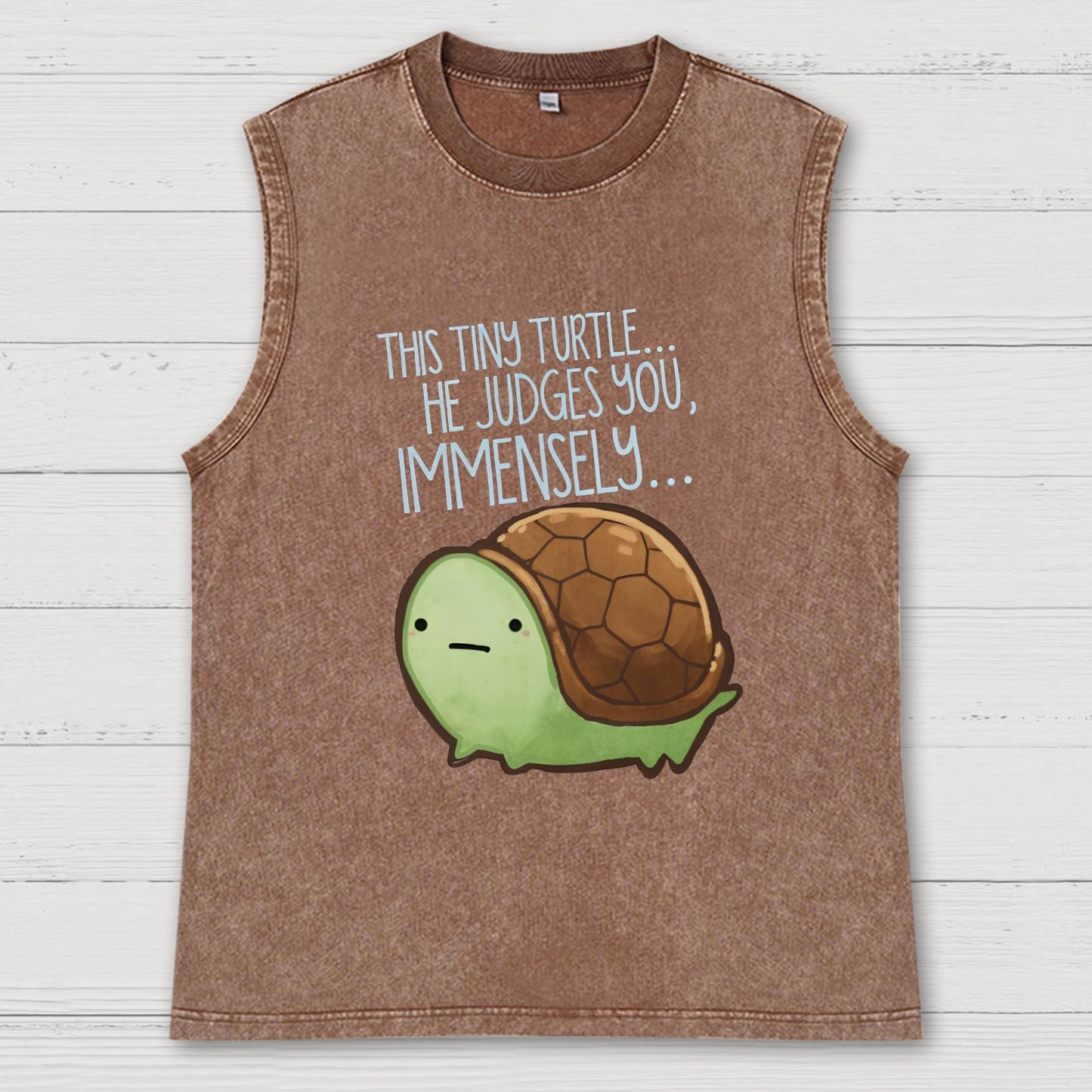 This turtle.. he judges you. Essential Distressed Washed Tank