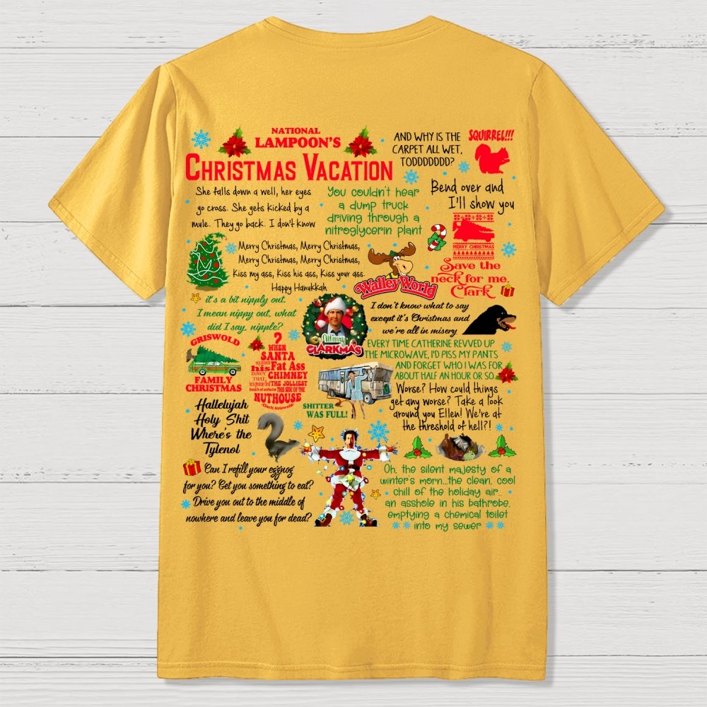 Holiday Vacation Quote Front And Back Printing Geek T-Shirt