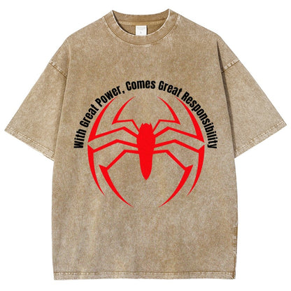 With Great Power Comes Great Responsibility Vintage Distressed T-shirt