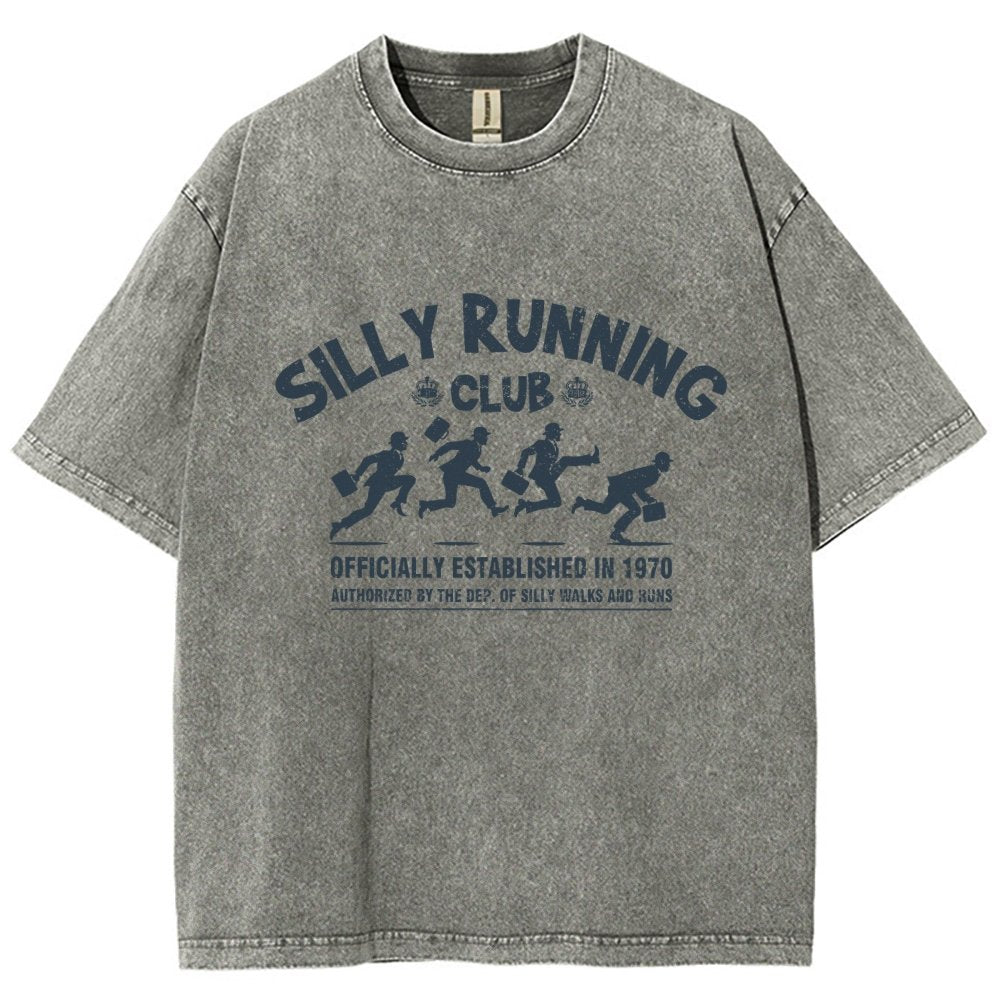 Funny Silly Running Club Vintage Distressed T-shirt