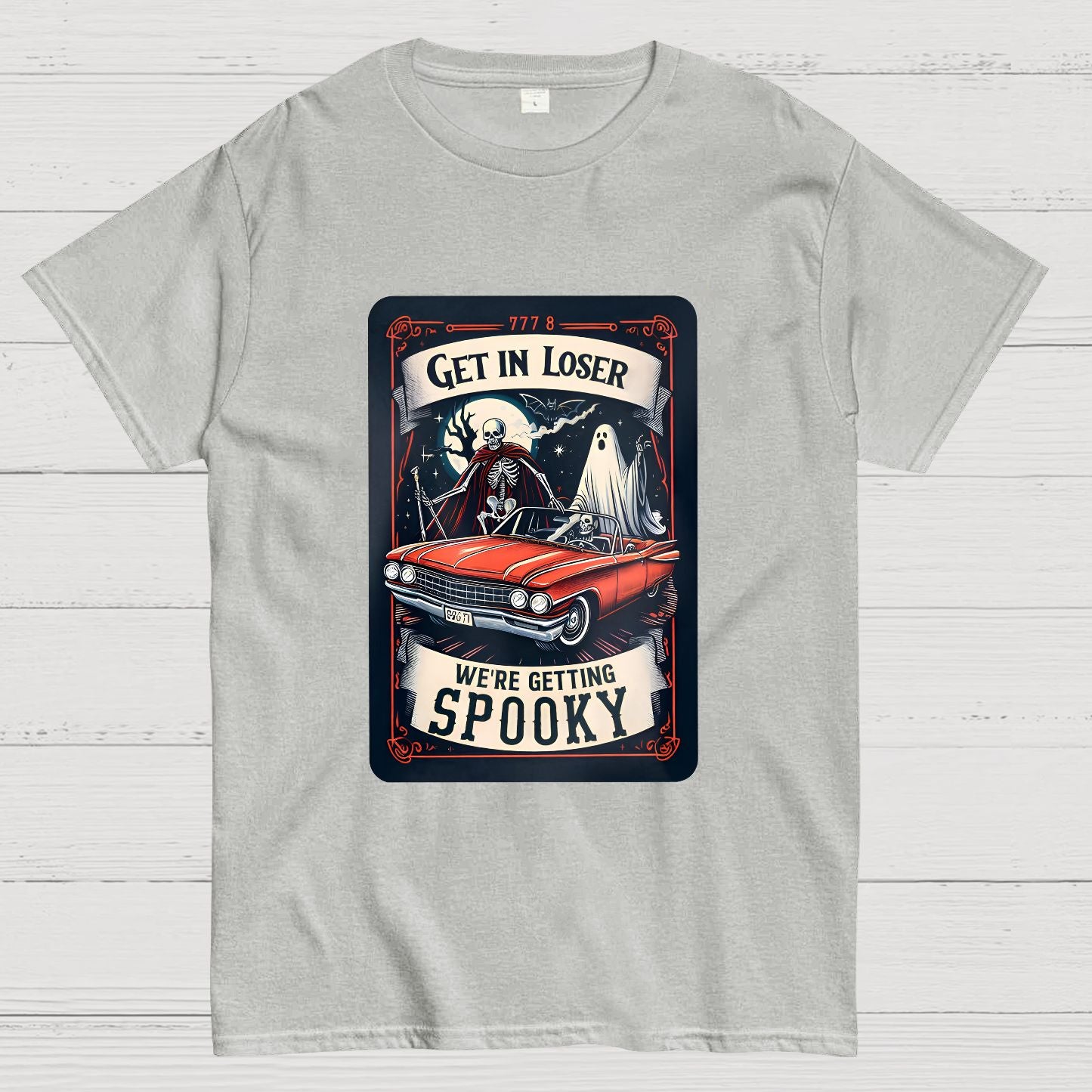 Get In Loser We're Getting Spooky Tarot Card Halloween T-Shirt