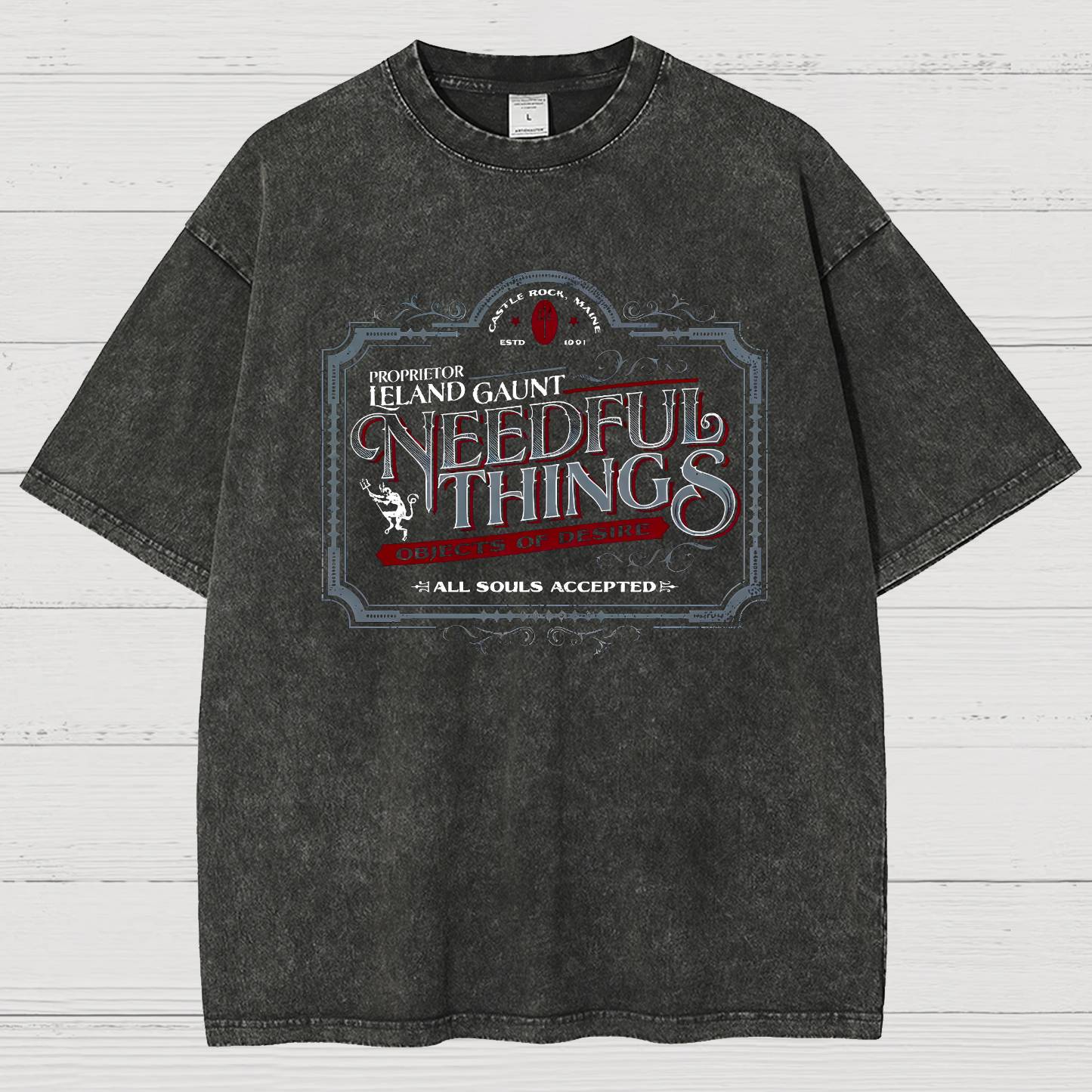 Needful Things Gothic Horror Graphic Vintage Distressed T-shirt