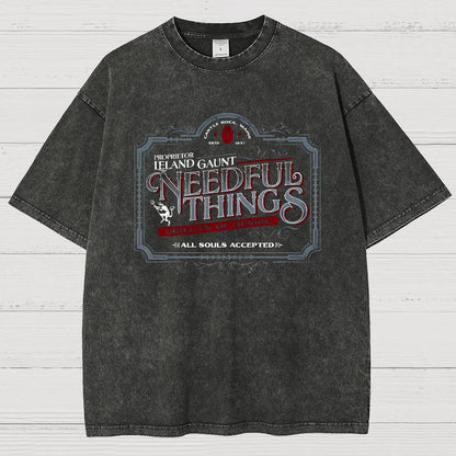 Needful Things Gothic Horror Graphic Vintage Distressed T-shirt