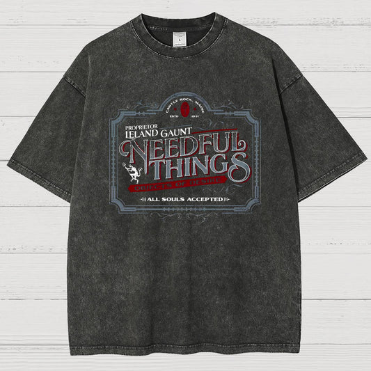 Needful Things Gothic Horror Graphic Vintage Distressed T-shirt