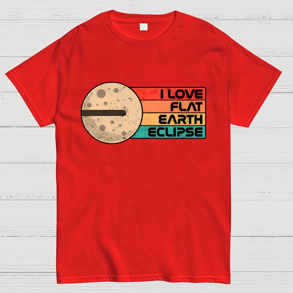 I Love Flat Earth Eclipse Geek T-Shirt