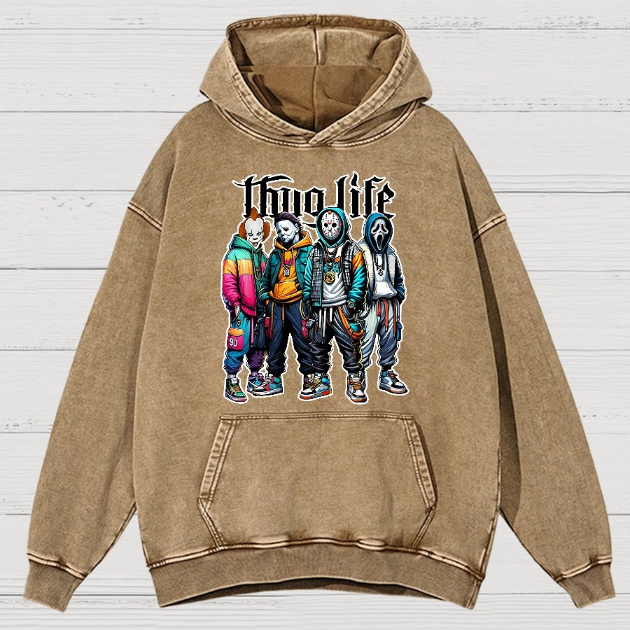 Horror Character Halloween Vintage Distressed Hoodie