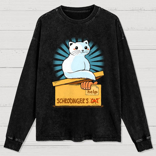 Schrodinger in a Box Washed Long Sleeve Tee