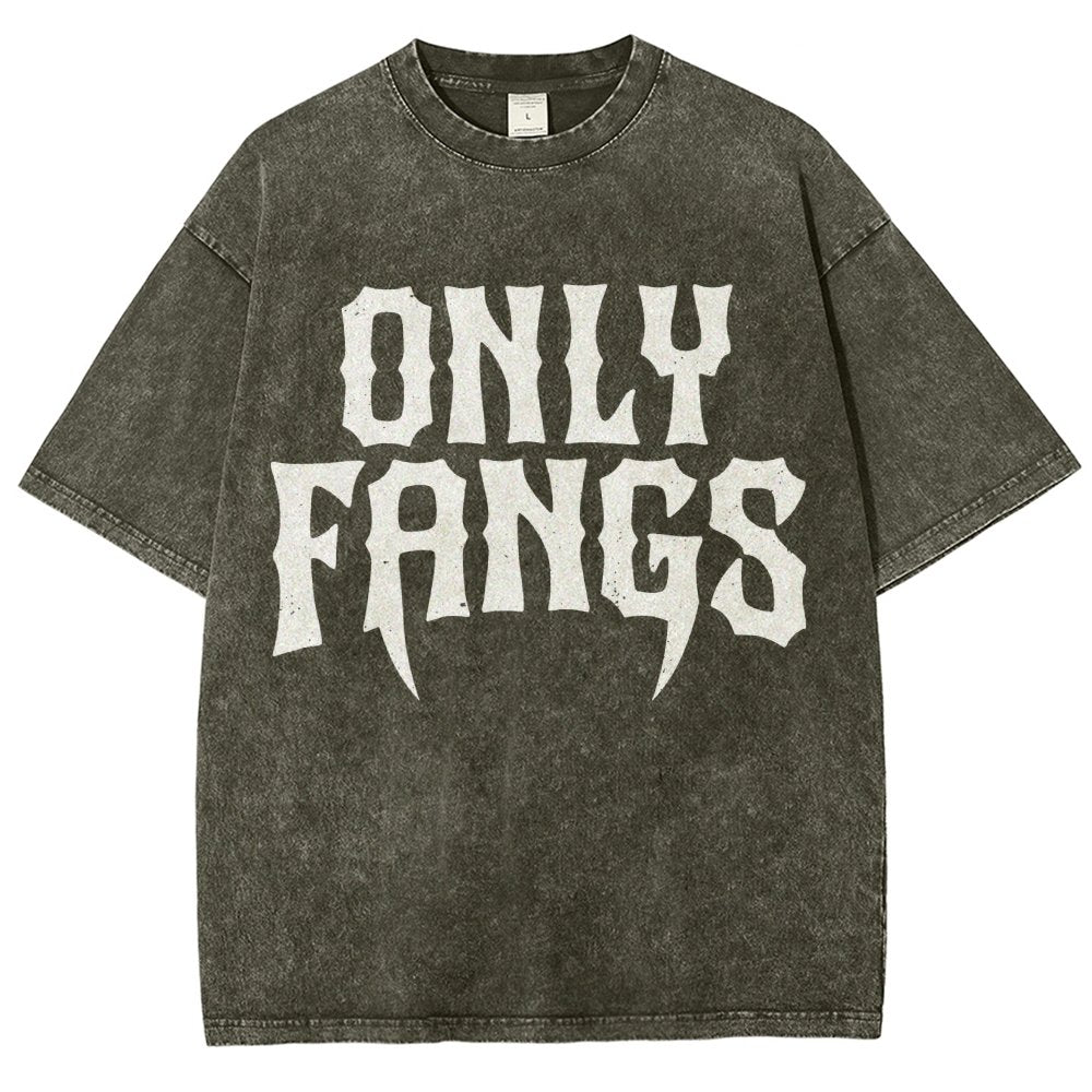Only Fangs Vintage Distressed T-shirt