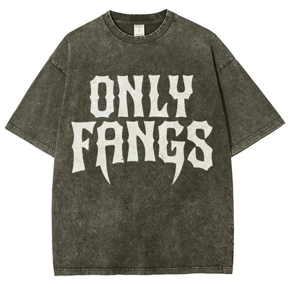 Only Fangs Vintage Distressed T-shirt