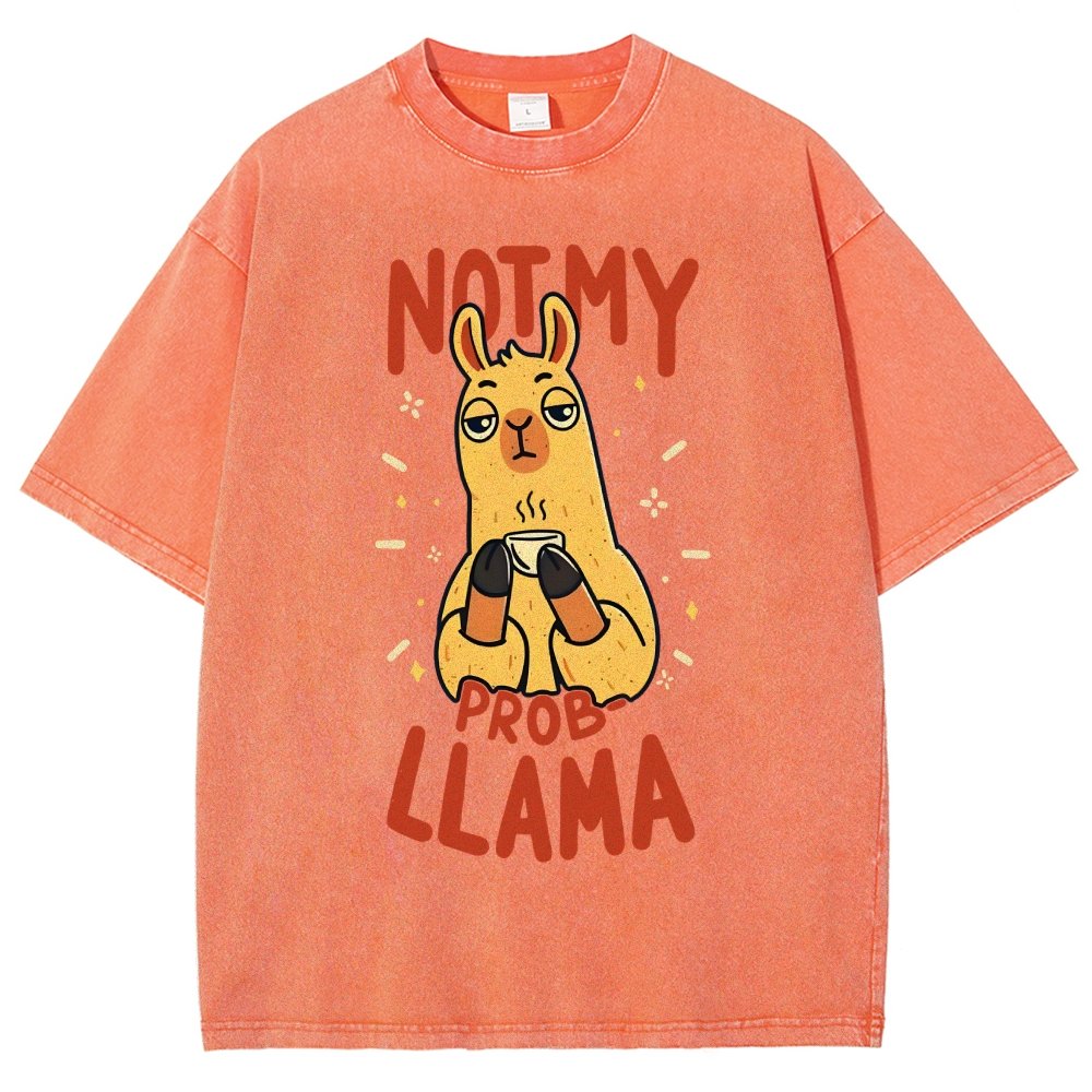 Not My Prob-Llama Vintage Distressed T-shirt