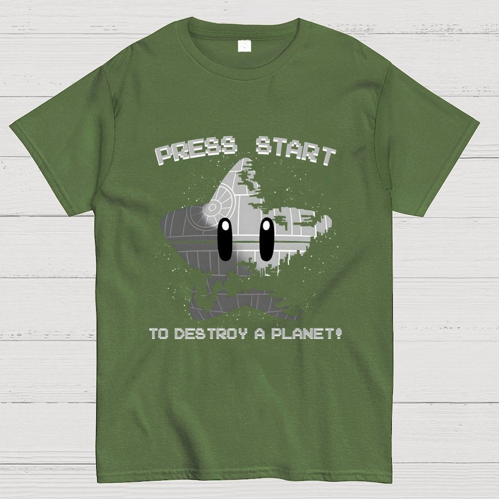 Press Start To Destroy Geek T-Shirt