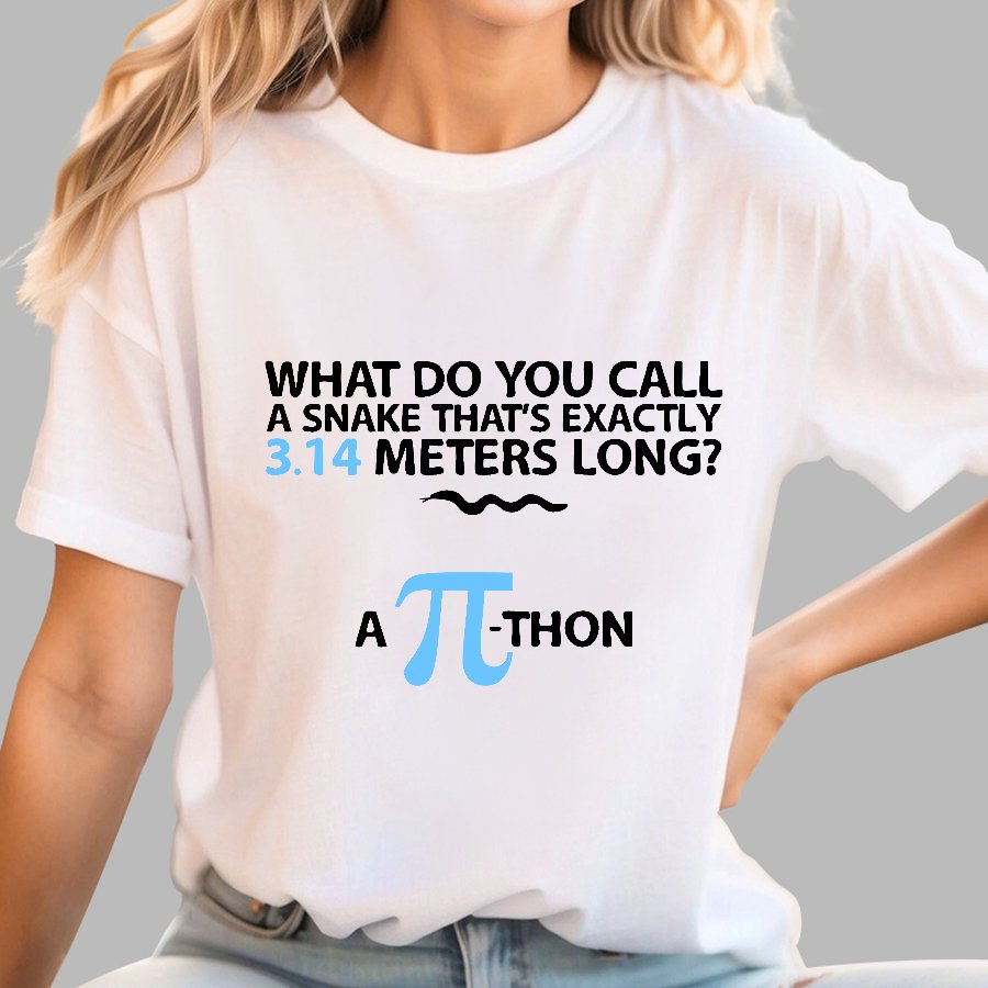 Funny Math Humor Snake Reptile 3.14 Pi Students Kids Geek T-Shirt