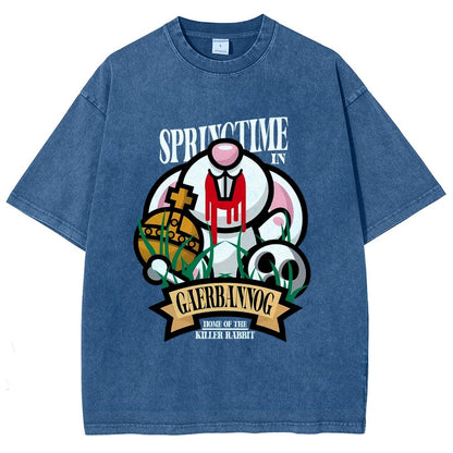 Spring Killer Rabbit Vintage Distressed T-shirt
