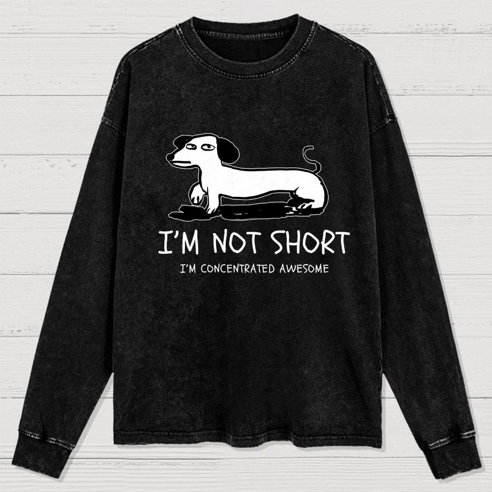 I'm Not Short Washed Long Sleeve Tee