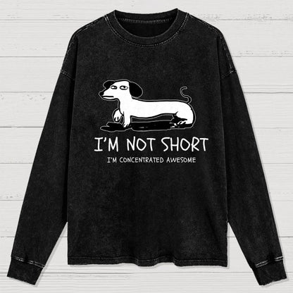 I'm Not Short Washed Long Sleeve Tee