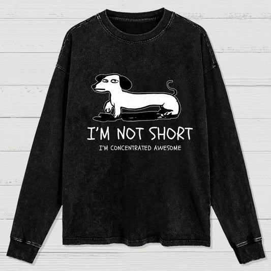 I'm Not Short Washed Long Sleeve Tee