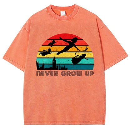 Never Grow Up Vintage Distressed T-shirt