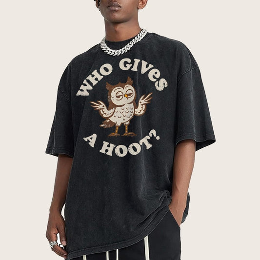 Who Gives a Hoot Vintage Distressed T-shirt