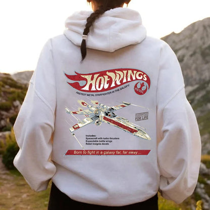 Hot Wings Rebel Printed Back Unisex Cotton Hoodie
