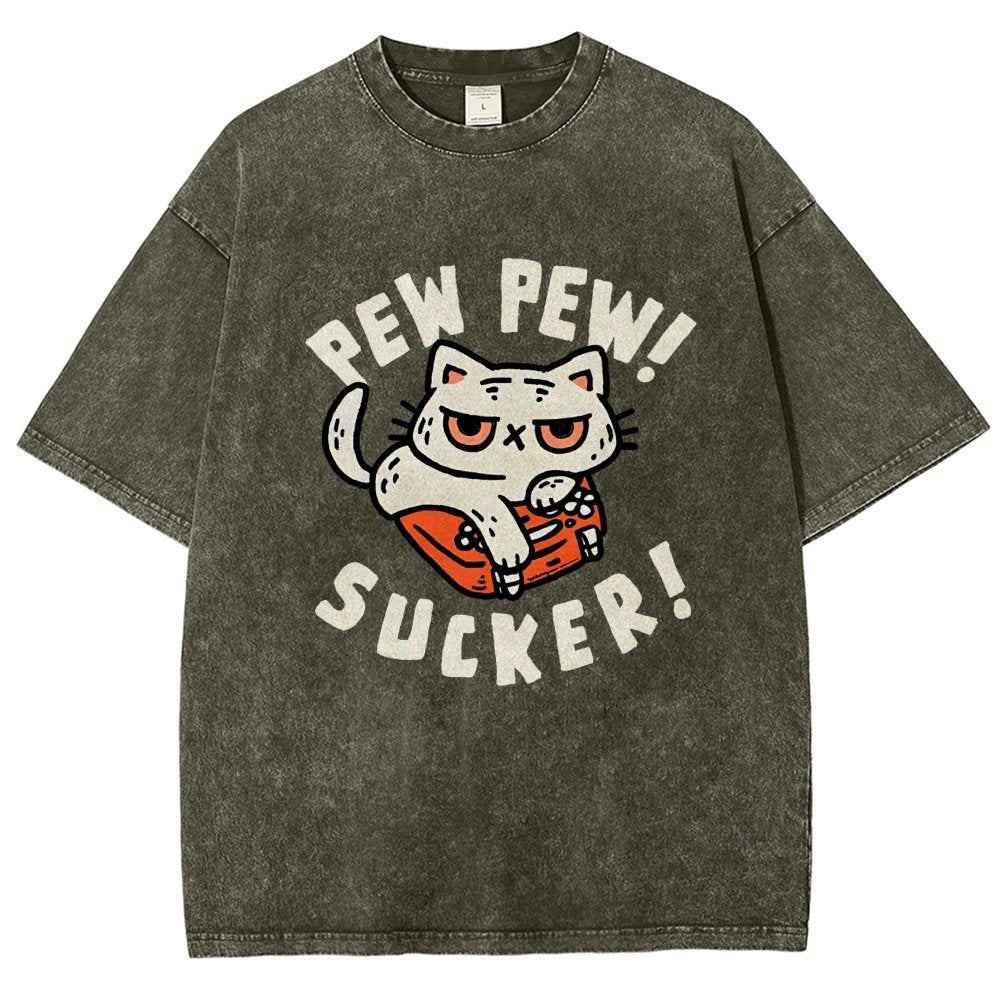 Pew Pew Sucker Vintage Distressed T-shirt