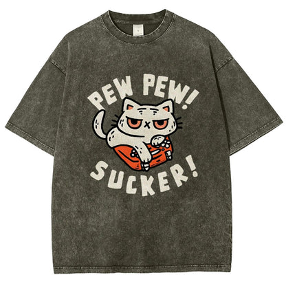 Pew Pew Sucker Vintage Distressed T-shirt