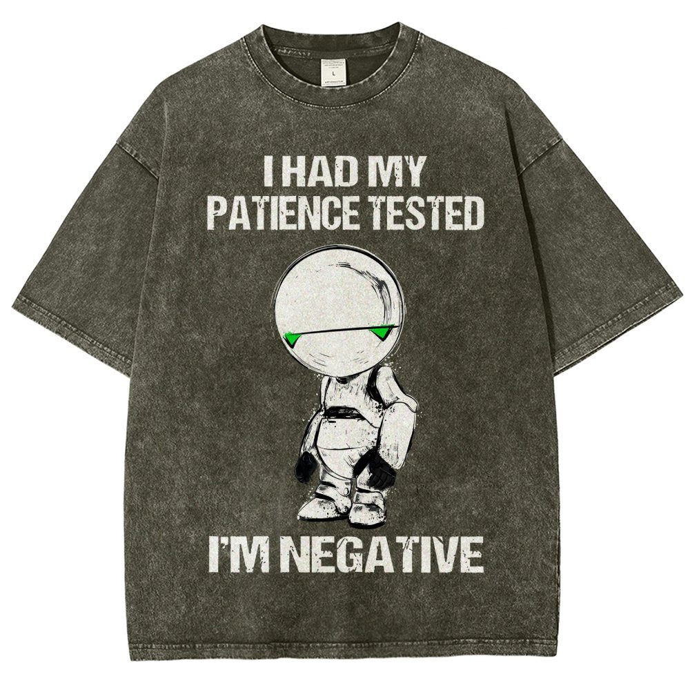 I Had My Patience Tested I'm Negative Vintage Distressed T-shirt