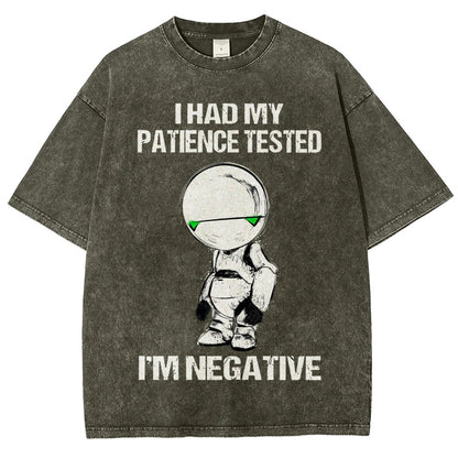 I Had My Patience Tested I'm Negative Vintage Distressed T-shirt