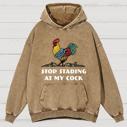 Stop Staring at My Cock Vintage Distressed Hoodie