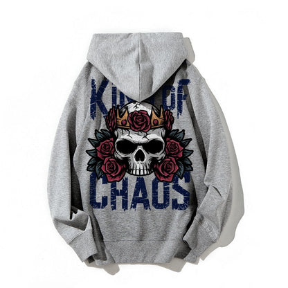 King Of Chaos Printed Back Cotton Hoodie