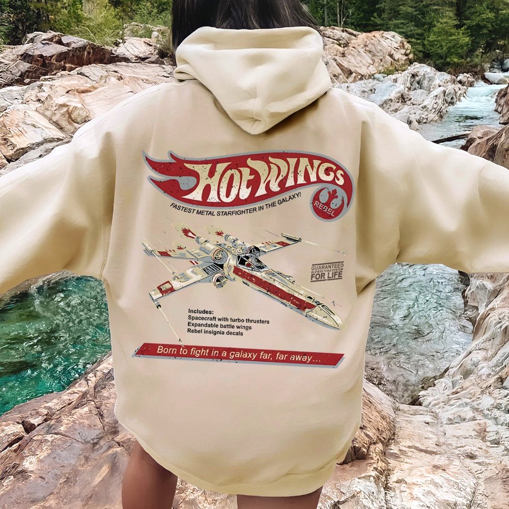 Hot Wings Rebel Printed Back Unisex Cotton Hoodie