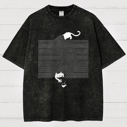 Funny Cat Vintage Distressed T-shirt
