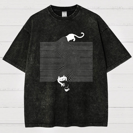 Funny Cat Vintage Distressed T-shirt