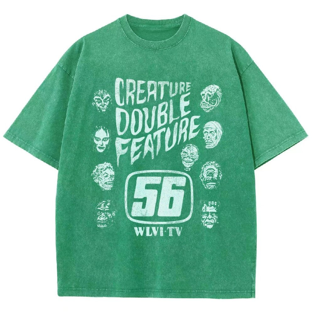 Creature Double Feature Classic Monsters Vintage Distressed T-shirt