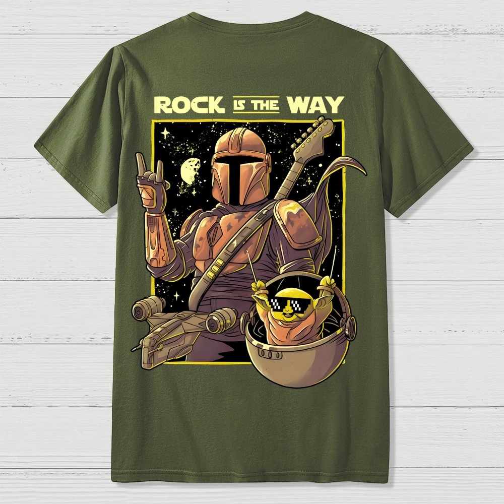 Rock Is The Way Front And Back Printing Geek T-Shirt