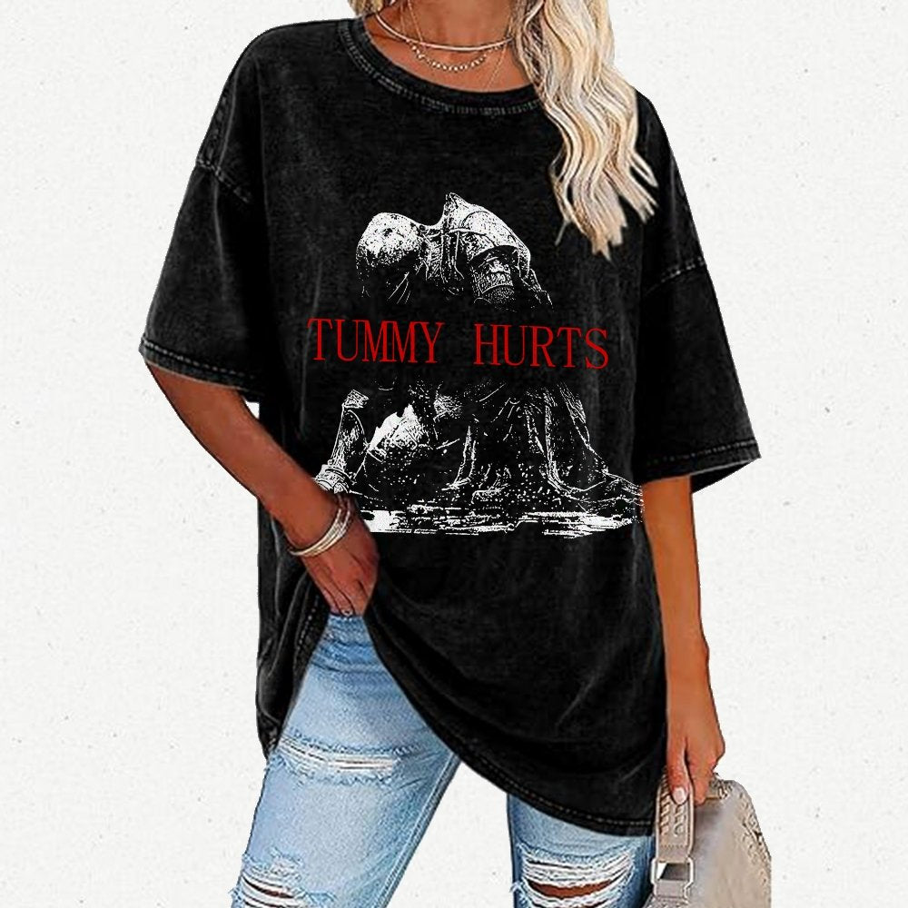Retro Tummy Hurts Vintage Distressed T-shirt