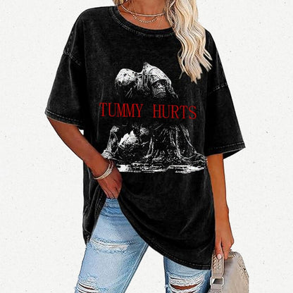 Retro Tummy Hurts Vintage Distressed T-shirt