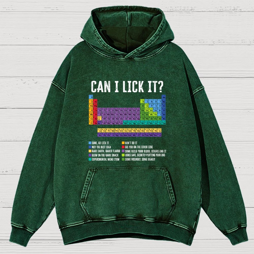 Can I Lick It Chemistry Teacher Science Day Vintage Distressed Hoodie