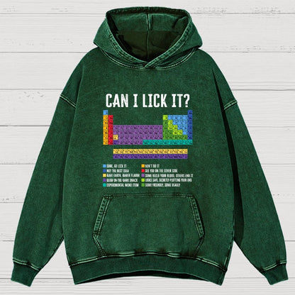 Can I Lick It Chemistry Teacher Science Day Vintage Distressed Hoodie