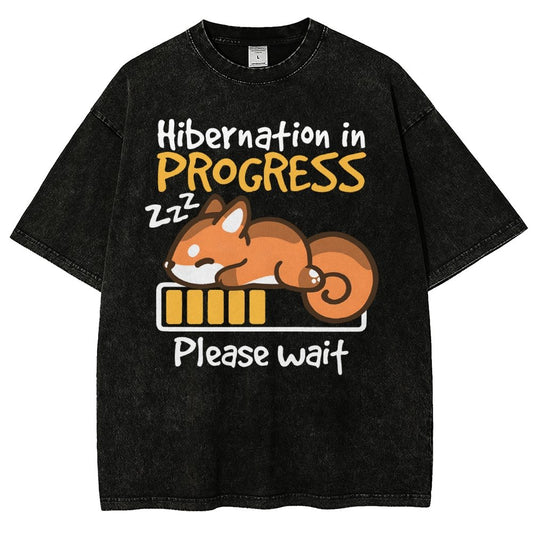 Hibernation In Progress Vintage Distressed T-shirt