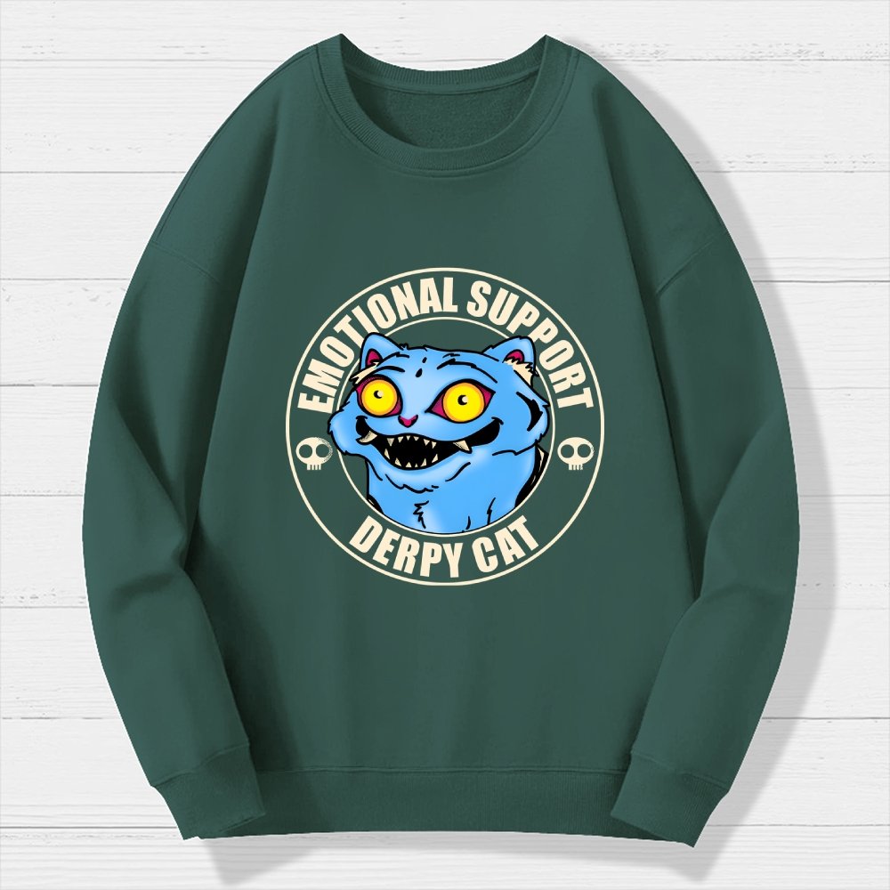 Emotional Support Cat Geek Cotton Sweatshirt