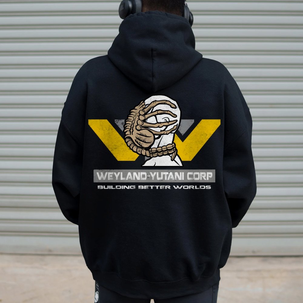 Mysterious Creatures Building Better Worlds Printed Back Unisex Cotton Hoodie