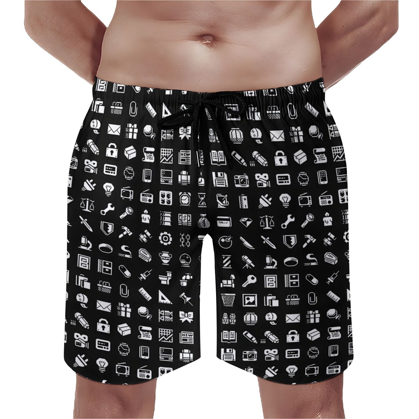 Interesting Retro Icons Geek Shorts