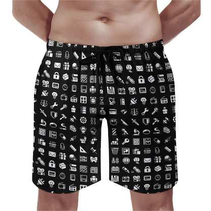 Interesting Retro Icons Geek Shorts