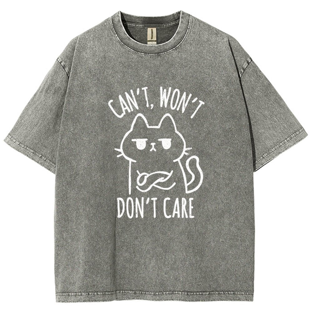 Can't Won't Don't Care Vintage Distressed T-shirt
