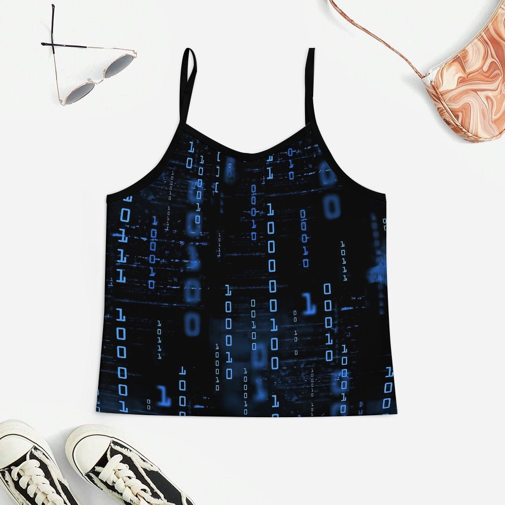 Blue Codes 0 And 1 Women's Geek Suspender Cami Set