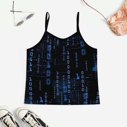 Blue Codes 0 And 1 Women's Geek Suspender Cami Set