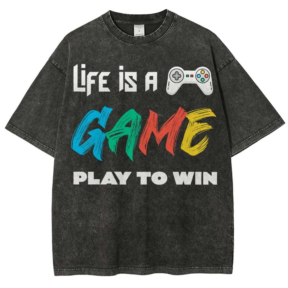 Life Is A Game Play To Win Vintage Distressed T-shirt