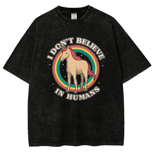 I Don't Believe In Humanity. Vintage Distressed T-shirt