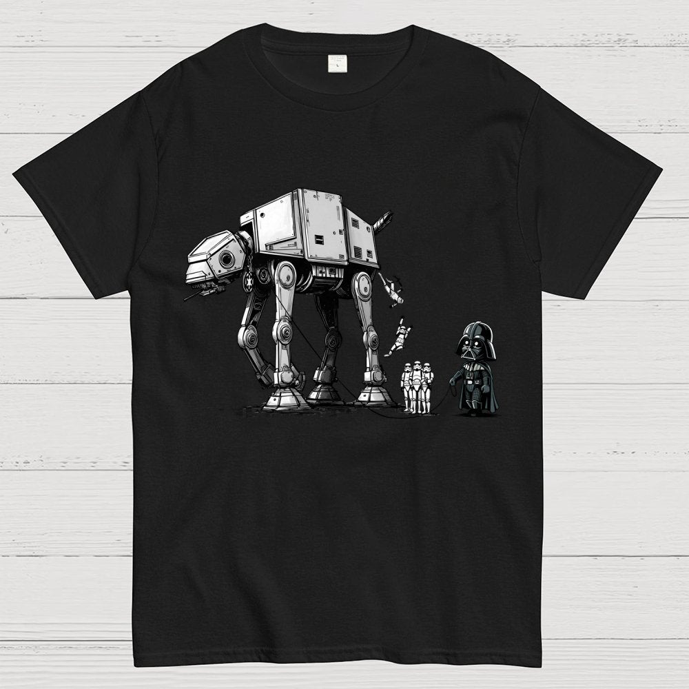 Galactic Robot Dog Walks And Poops Geek T-Shirt